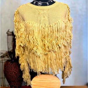 FRINGED CROCHET SWEATER CARDIGAN
